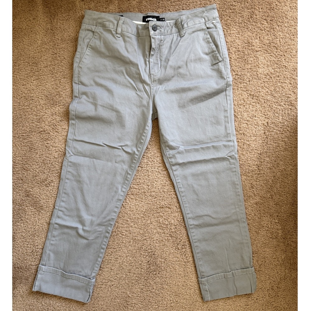 RSQ Mens Slim Gray Cropped Chino Pants Size 33x30 Casual Cuffed